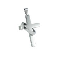 Stainless Steel Cross Pendants, polished, Unisex, silver color 