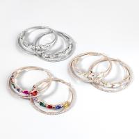 Forage d'alliage de zinc boucles d'oreilles, bijoux de mode & pour femme & avec strass, plus de couleurs à choisir Vendu par paire