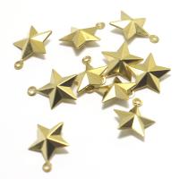 Brass Star Pendants, 3D effect, original color Approx 