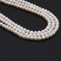 Round Cultured Freshwater Pearl Beads, DIY, white, 4-5mm .17 Inch 