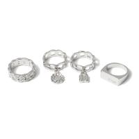 Zinc Alloy Ring Set, plated, for woman & with rhinestone 