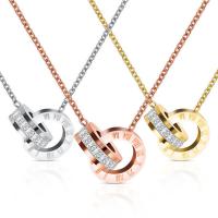 Titanium Steel Jewelry Necklace, for woman & with rhinestone 13mm cm 