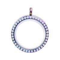 Нержавеющая сталь с плавающей Шарм ожерелье, цинковый сплав, Мужская & со стразами, разноцветный, длина:60 см, продается PC