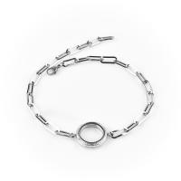 Floating Locket Bracelet & Bangle, Zinc Alloy, plated, Unisex, silver color cm 