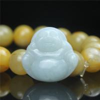 Jadeite Pendant, Buddha, polished green  