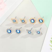 Evil Eye Earrings, Zinc Alloy, plated & for woman & with rhinestone 