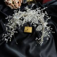 Diadema de Novia, aleación de zinc, con Cristal, para novia & con diamantes de imitación, 150x80mm, Vendido por UD