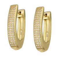Cubic Zirconia Micro Pave Brass Earring, micro pave cubic zirconia, original color 