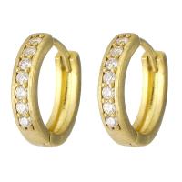 Cubic Zirconia Micro Pave Brass Earring, micro pave cubic zirconia, original color 