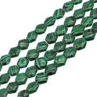 Natürliche Malachit Perlen, Sechseck, DIY, grün, 14x16x5mm, Länge:38 cm, verkauft von Strang