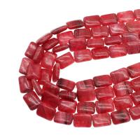 Gefärbter Marmor Perlen, Quadrat, Imitation Argentina Rhodochrosit & DIY, rot, 18x13x6mm, Länge:38 cm, verkauft von Strang