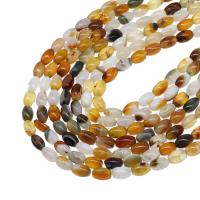 Gemischte Achat Perlen, Trommel, DIY, gemischte Farben, 6x10mm, Länge:38 cm, verkauft von Strang