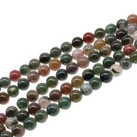 Perles en pierre d'agate mousse naturelle, Rond, DIY, couleurs mélangées cm, Vendu par brin