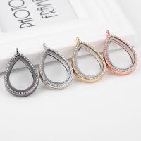 Zinc Alloy Floating Charm Pendant, with Glass, Teardrop, plated, Unisex & with rhinestone 