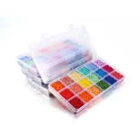 Непрозрачные радужные стеклянные бисеры, Seedbead, Круглая, DIY, Много цветов для выбора, 3mm, 9000ПК/Box, продается Box