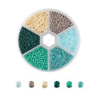 Granos de vidrio de arco iris opaco, Seedbead, Esférico, Bricolaje, más colores para la opción, 2mm, 4800PCs/Caja, Vendido por Caja