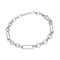 Stainless Steel Chain Bracelets, Unisex, original color Approx 8.8 Inch 