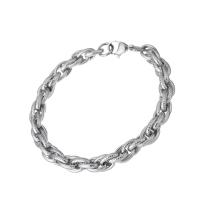 Stainless Steel Chain Bracelets, Unisex, original color Approx 8.3 Inch 