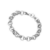 Stainless Steel Chain Bracelets, Unisex, original color Approx 8.5 Inch 