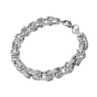 Stainless Steel Chain Bracelets, Unisex, original color Approx 8.4 Inch 