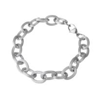 Stainless Steel Chain Bracelets, Unisex, original color Approx 8.1 Inch 