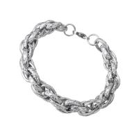 Stainless Steel Chain Bracelets, Unisex, original color Approx 8.3 Inch 