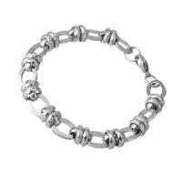 Stainless Steel Chain Bracelets, Unisex, original color Approx 8.6 Inch 