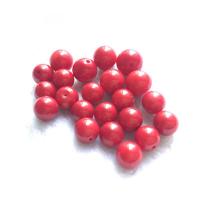 Natural Coral Beads, Round, polished, DIY, red 