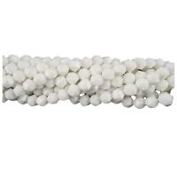 Perles en porcelaine blanche, Rond, poli, Surface de coupe de l'étoile & DIY, blanc, 8mm .96 pouce, Vendu par brin