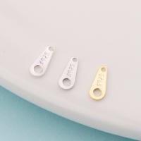 Sterling Silver Chain Tab, 925 Sterling Silver, Teardrop, plated 