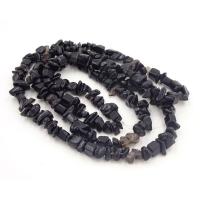 Schwarzer Stein Perle, Bruchstück, DIY, schwarz, Länge:38 cm, verkauft von Strang