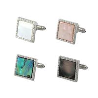 Zinc Alloy Cufflinks, with Shell, platinum color plated, for man 
