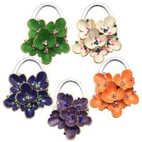 Zinc Alloy Bag Hanger, Flower, Collapsible & anti-skidding & with rhinestone 