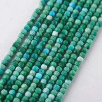 Perles en Turquoise naturelle, cube, poli, DIY & facettes, 3mm .96 pouce, Vendu par brin