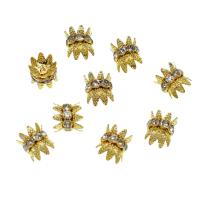 Zinc Alloy Spacer Beads, with rhinestone, golden 