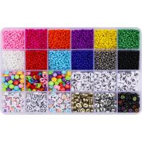 Gemischte Acryl Perlen Schmuck, Seedbead, mit Acryl, DIY & Emaille, gemischte Farben, 220x130mm, 6600PCs/Box, verkauft von Box