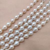 Drop Cultured Freshwater Pearl Beads, Teardrop, DIY, white, 8-9mm Approx 15 Inch 