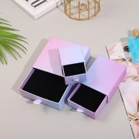 Jewelry Gift Box, Paper, with Sponge, Square, gradient color purple 