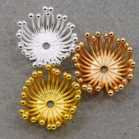 Brass Bead Cap, Flower, plated, high quality plated & DIY 17mm 