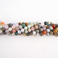 Mixed Gemstone Beads, Multi - gemstone, Round, polished, DIY & frosted, mixed colors, 6-10mm .96 Inch 