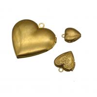 Zinc Alloy Locket Pendant, Heart, golden 