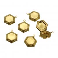 Brass Locket Pendants, Polygon 25mm [