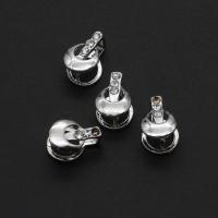 Zinc Alloy Pinch Bail, with rhinestone, silver color, 10mm 