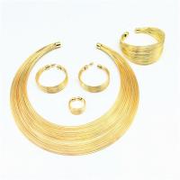 Fashion Zinc Alloy Jewelry Sets, finger ring & bracelet & earring & necklace, plated, 4 pieces & for woman 120mm, 60mm, 40mm, US Ring 