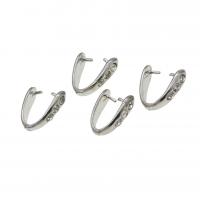 Zinc Alloy Pinch Bail, with rhinestone, silver color, 12-15mm 