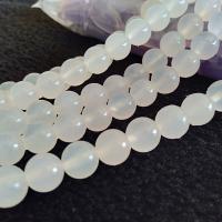 Natürliche Weiße Achat Perlen, Weißer Achat, rund, poliert, DIY & verschiedene Größen vorhanden, weiß, 2-12mm, Länge:14.96 ZollInch, verkauft von Strang