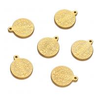 Stainless Steel Pendants, 304 Stainless Steel, Round, Galvanic plating, fashion jewelry 14mm 