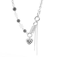 Titanium Steel Jewelry Necklace, Unisex & snake chain, silver color cm 