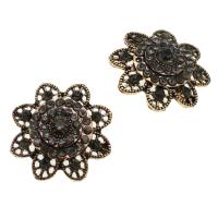 Iron Buckle Finding, Flower, antique gold color, 33mm 