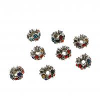 Iron Spacer Beads, DIY & with rhinestone, mixed colors, 11mm 